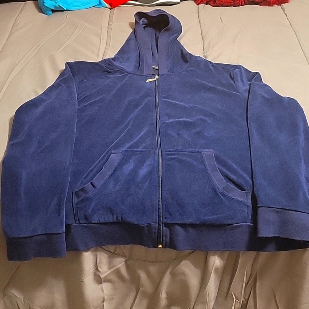 Ashley Stewart Navy Blue Zip-Up Hoodie